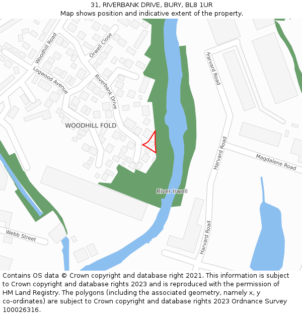 31, RIVERBANK DRIVE, BURY, BL8 1UR: Location map and indicative extent of plot