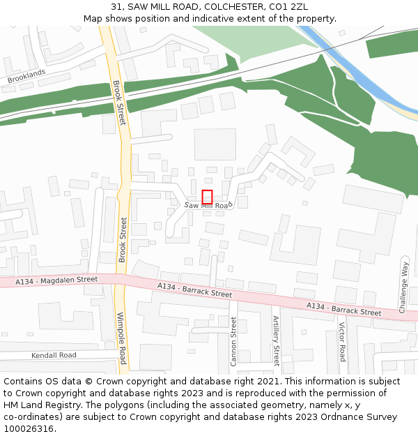 31, SAW MILL ROAD, COLCHESTER, CO1 2ZL: Location map and indicative extent of plot