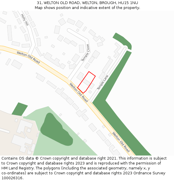 31, WELTON OLD ROAD, WELTON, BROUGH, HU15 1NU: Location map and indicative extent of plot