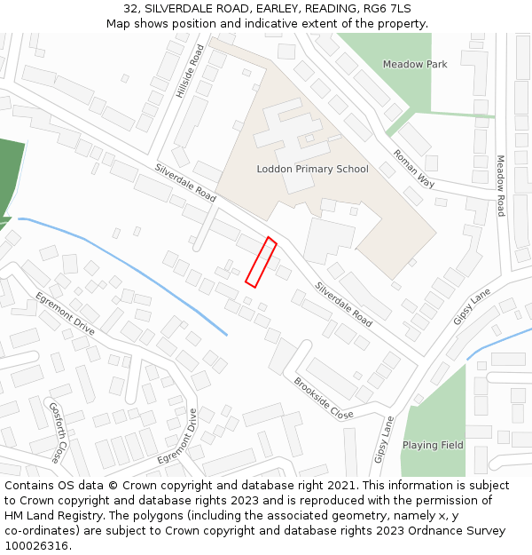 32, SILVERDALE ROAD, EARLEY, READING, RG6 7LS: Location map and indicative extent of plot