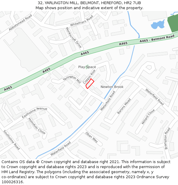 32, YARLINGTON MILL, BELMONT, HEREFORD, HR2 7UB: Location map and indicative extent of plot