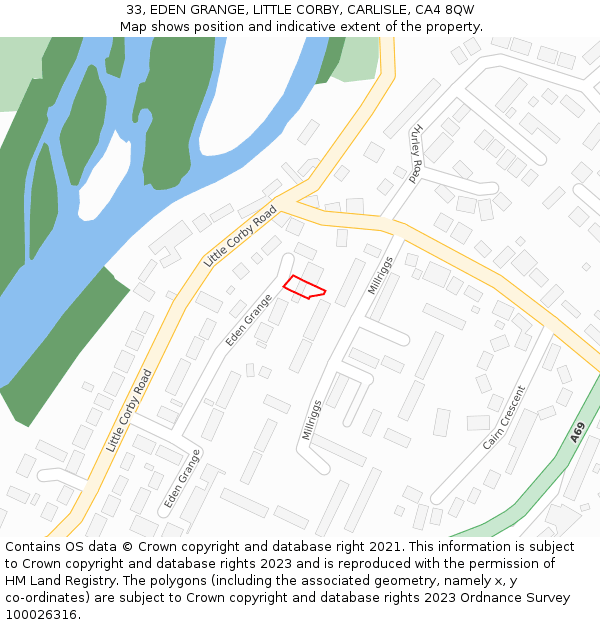 33, EDEN GRANGE, LITTLE CORBY, CARLISLE, CA4 8QW: Location map and indicative extent of plot