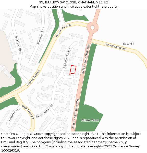 35, BARLEYMOW CLOSE, CHATHAM, ME5 8JZ: Location map and indicative extent of plot