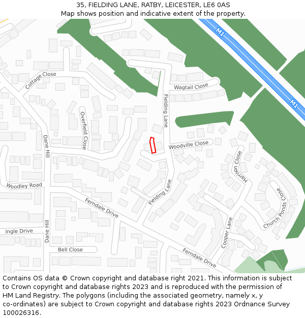 35, FIELDING LANE, RATBY, LEICESTER, LE6 0AS: Location map and indicative extent of plot
