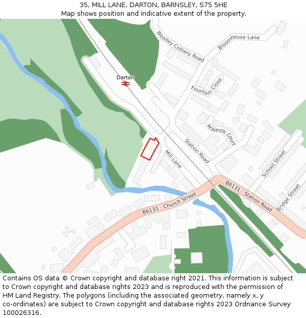 35, MILL LANE, DARTON, BARNSLEY, S75 5HE: Location map and indicative extent of plot