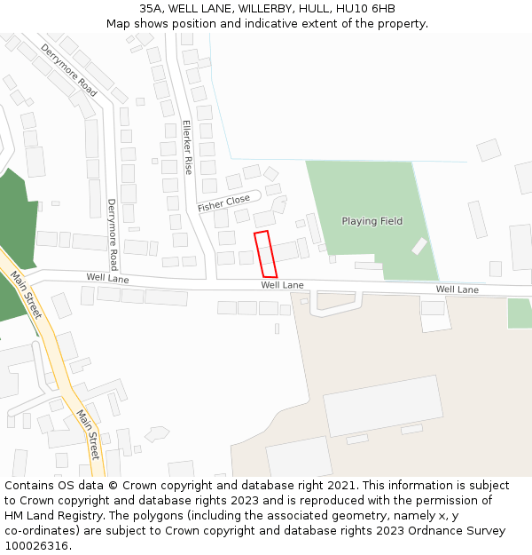 35A, WELL LANE, WILLERBY, HULL, HU10 6HB: Location map and indicative extent of plot