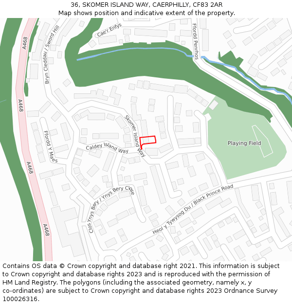 36, SKOMER ISLAND WAY, CAERPHILLY, CF83 2AR: Location map and indicative extent of plot