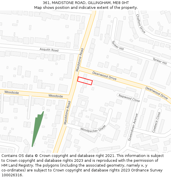 361, MAIDSTONE ROAD, GILLINGHAM, ME8 0HT: Location map and indicative extent of plot