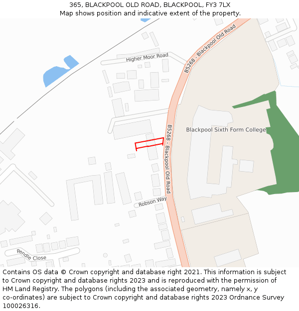 365, BLACKPOOL OLD ROAD, BLACKPOOL, FY3 7LX: Location map and indicative extent of plot