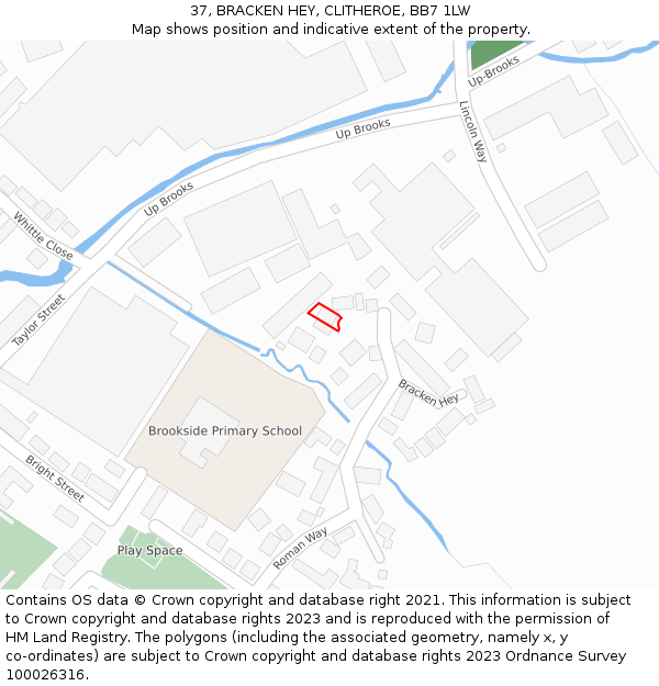 37, BRACKEN HEY, CLITHEROE, BB7 1LW: Location map and indicative extent of plot