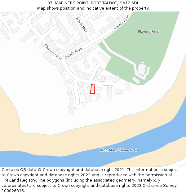 37, MARINERS POINT, PORT TALBOT, SA12 6DL: Location map and indicative extent of plot
