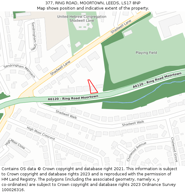 377, RING ROAD, MOORTOWN, LEEDS, LS17 8NP: Location map and indicative extent of plot