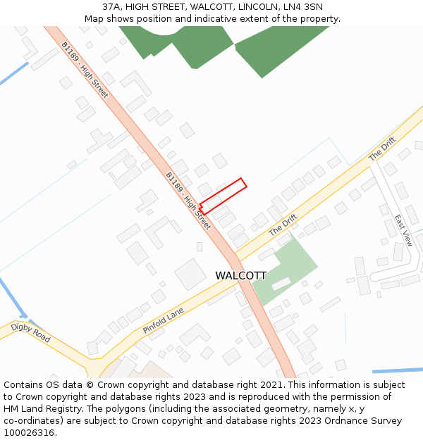 37A, HIGH STREET, WALCOTT, LINCOLN, LN4 3SN: Location map and indicative extent of plot