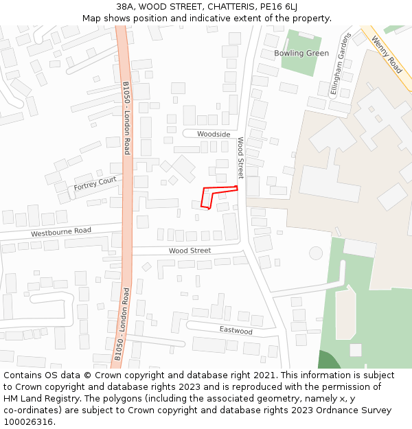 38A, WOOD STREET, CHATTERIS, PE16 6LJ: Location map and indicative extent of plot