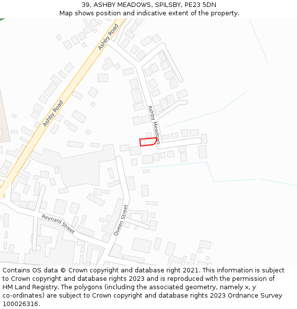 39, ASHBY MEADOWS, SPILSBY, PE23 5DN: Location map and indicative extent of plot