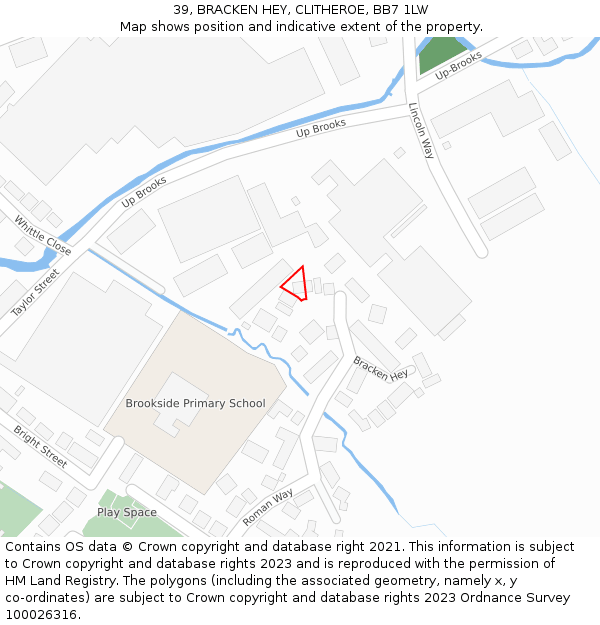 39, BRACKEN HEY, CLITHEROE, BB7 1LW: Location map and indicative extent of plot