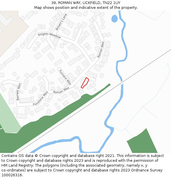 39, ROMAN WAY, UCKFIELD, TN22 1UY: Location map and indicative extent of plot