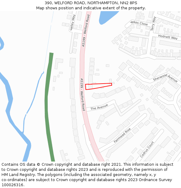 390, WELFORD ROAD, NORTHAMPTON, NN2 8PS: Location map and indicative extent of plot