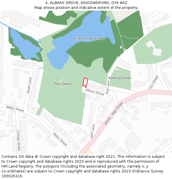 4, ALBANY GROVE, KINGSWINFORD, DY6 8AZ: Location map and indicative extent of plot