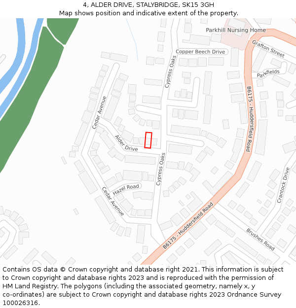 4, ALDER DRIVE, STALYBRIDGE, SK15 3GH: Location map and indicative extent of plot