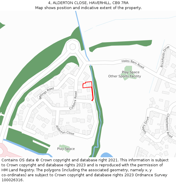 4, ALDERTON CLOSE, HAVERHILL, CB9 7RA: Location map and indicative extent of plot