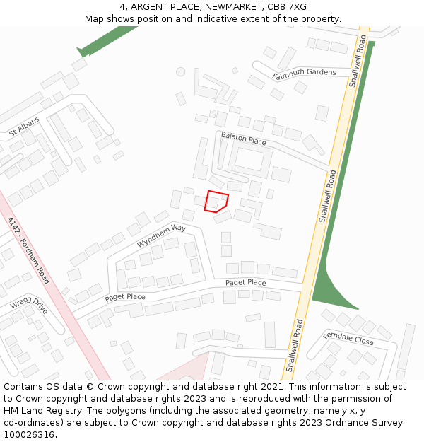 4, ARGENT PLACE, NEWMARKET, CB8 7XG: Location map and indicative extent of plot