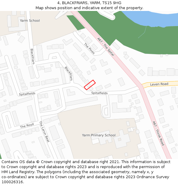 4, BLACKFRIARS, YARM, TS15 9HG: Location map and indicative extent of plot