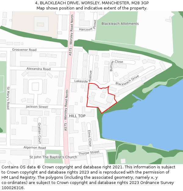 4, BLACKLEACH DRIVE, WORSLEY, MANCHESTER, M28 3GP: Location map and indicative extent of plot