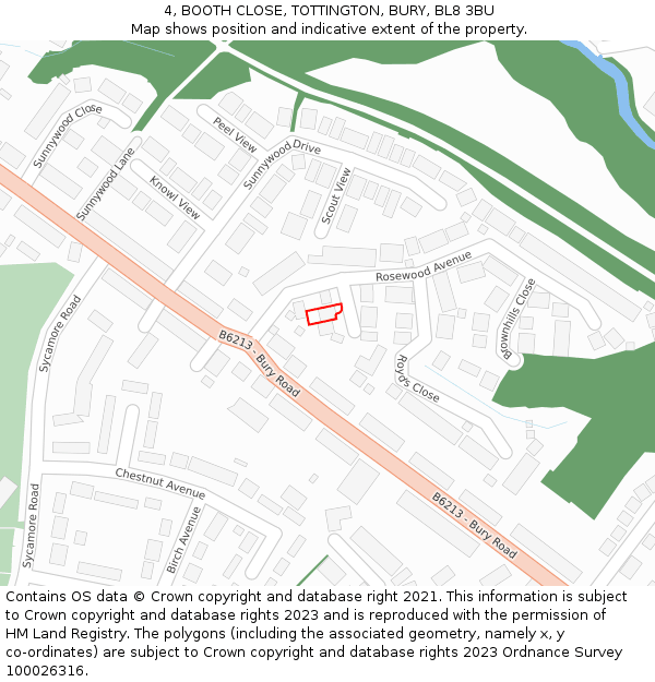 4, BOOTH CLOSE, TOTTINGTON, BURY, BL8 3BU: Location map and indicative extent of plot