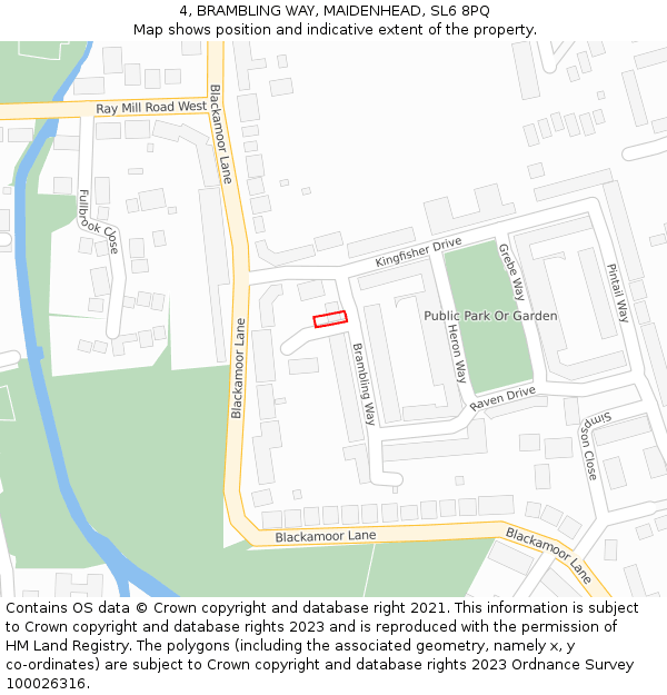 4, BRAMBLING WAY, MAIDENHEAD, SL6 8PQ: Location map and indicative extent of plot
