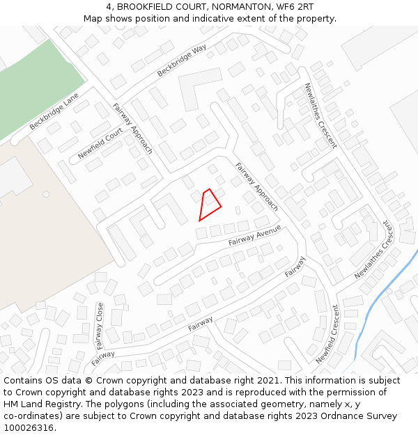 4, BROOKFIELD COURT, NORMANTON, WF6 2RT: Location map and indicative extent of plot