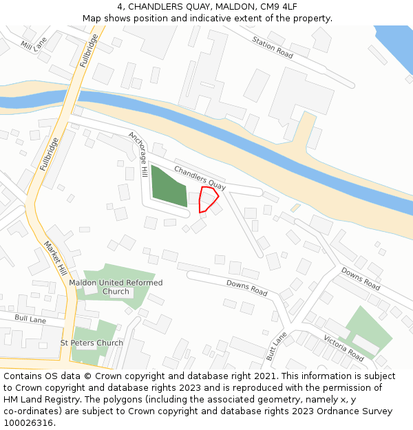 4, CHANDLERS QUAY, MALDON, CM9 4LF: Location map and indicative extent of plot