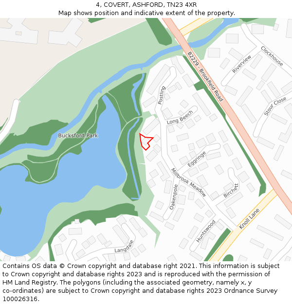 4, COVERT, ASHFORD, TN23 4XR: Location map and indicative extent of plot