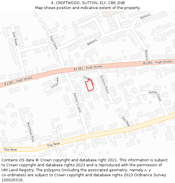 4, CROFTWOOD, SUTTON, ELY, CB6 2NB: Location map and indicative extent of plot