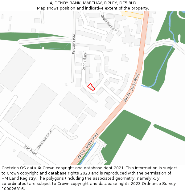 4, DENBY BANK, MAREHAY, RIPLEY, DE5 8LD: Location map and indicative extent of plot