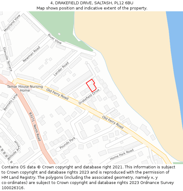 4, DRAKEFIELD DRIVE, SALTASH, PL12 6BU: Location map and indicative extent of plot