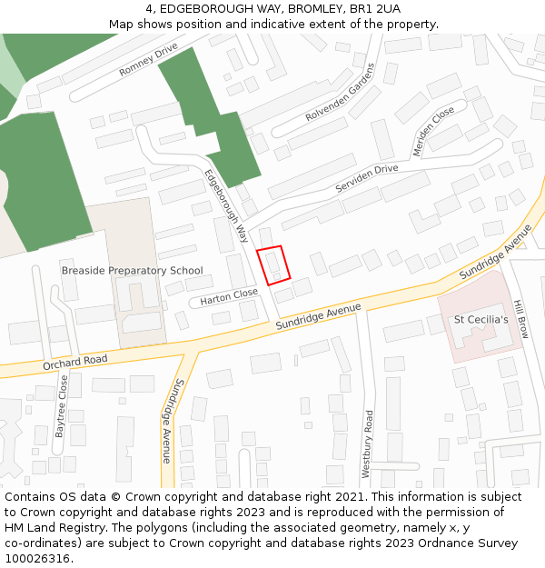 4, EDGEBOROUGH WAY, BROMLEY, BR1 2UA: Location map and indicative extent of plot