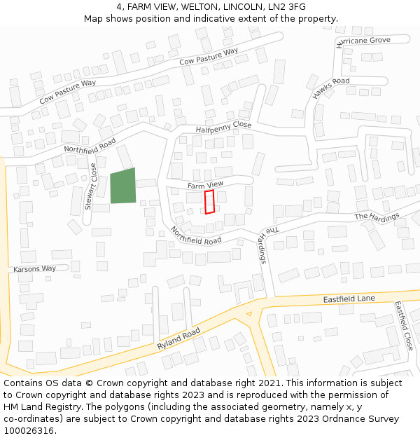 4, FARM VIEW, WELTON, LINCOLN, LN2 3FG: Location map and indicative extent of plot