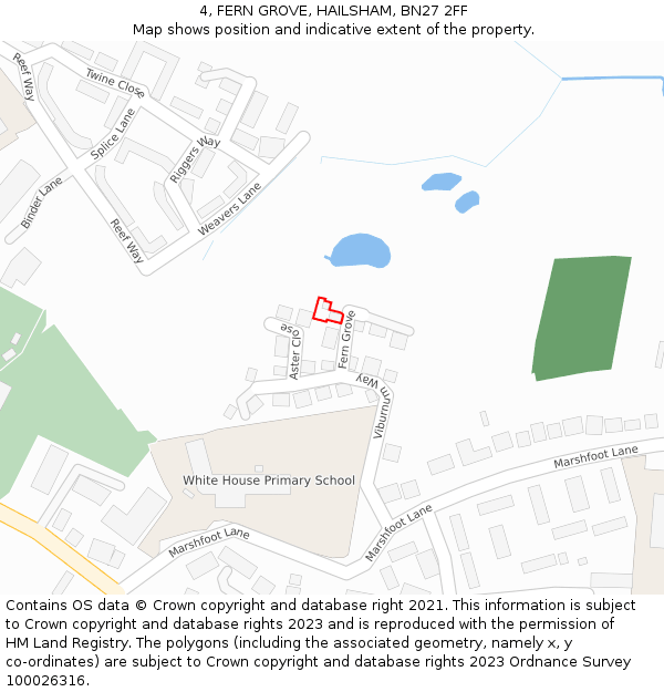 4, FERN GROVE, HAILSHAM, BN27 2FF: Location map and indicative extent of plot