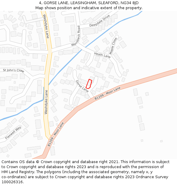 4, GORSE LANE, LEASINGHAM, SLEAFORD, NG34 8JD: Location map and indicative extent of plot