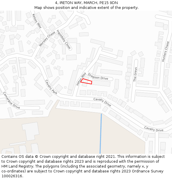 4, IRETON WAY, MARCH, PE15 9DN: Location map and indicative extent of plot