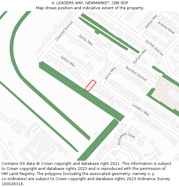 4, LEADERS WAY, NEWMARKET, CB8 0DP: Location map and indicative extent of plot