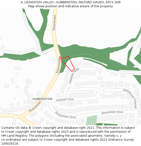 4, LIDDESTON VALLEY, HUBBERSTON, MILFORD HAVEN, SA73 3NR: Location map and indicative extent of plot