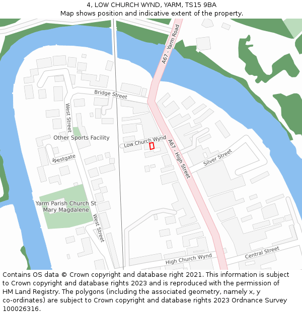 4, LOW CHURCH WYND, YARM, TS15 9BA: Location map and indicative extent of plot