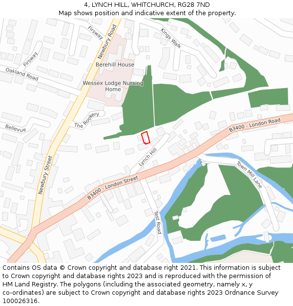 4, LYNCH HILL, WHITCHURCH, RG28 7ND: Location map and indicative extent of plot