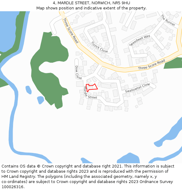 4, MARDLE STREET, NORWICH, NR5 9HU: Location map and indicative extent of plot