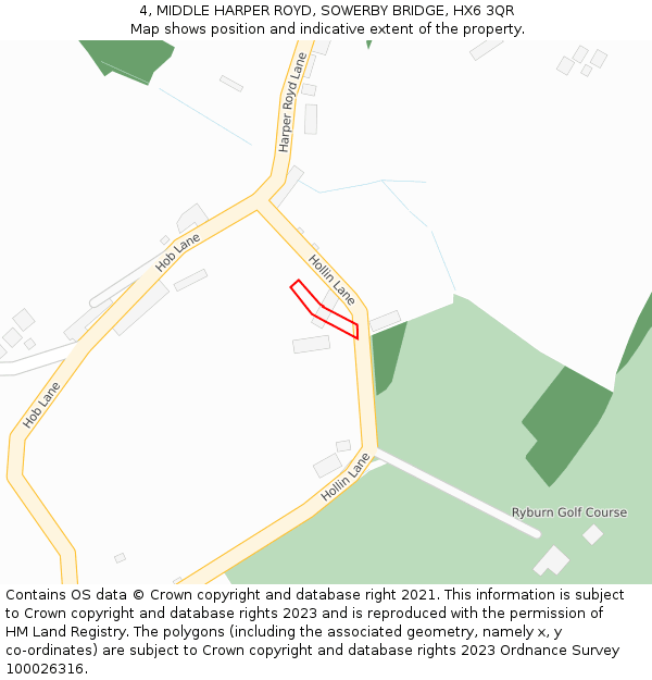 4, MIDDLE HARPER ROYD, SOWERBY BRIDGE, HX6 3QR: Location map and indicative extent of plot