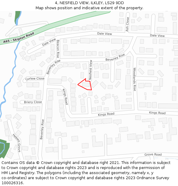 4, NESFIELD VIEW, ILKLEY, LS29 9DD: Location map and indicative extent of plot