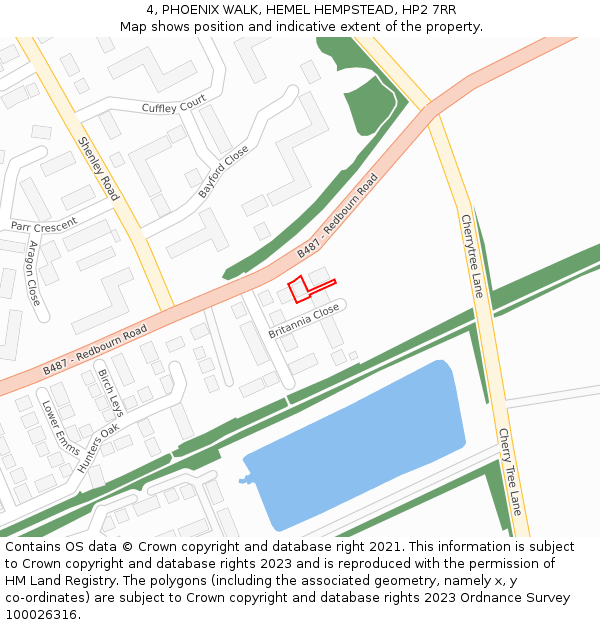 4, PHOENIX WALK, HEMEL HEMPSTEAD, HP2 7RR: Location map and indicative extent of plot