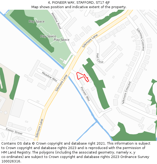 4, PIONEER WAY, STAFFORD, ST17 4JF: Location map and indicative extent of plot